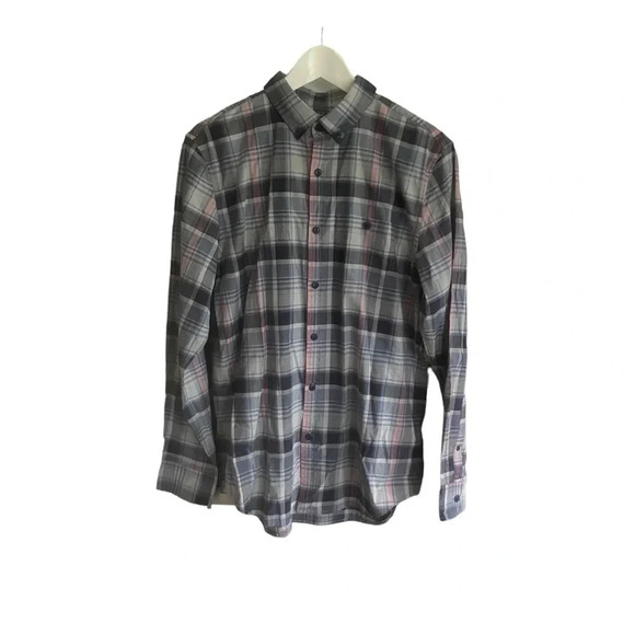 Vineyard Vines Mens Size Medium Blue Plaid Button Up Shirt Slim Longshore Shirt - Picture 2 of 6